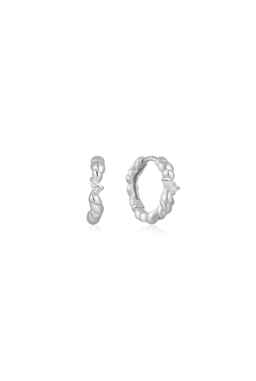 Twisted Wave Huggie Hoop Earrings