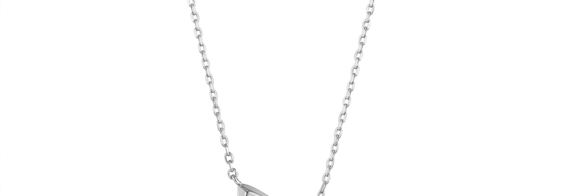 Arrow Black Mother of Pearl Pendant Ketting - Zilver