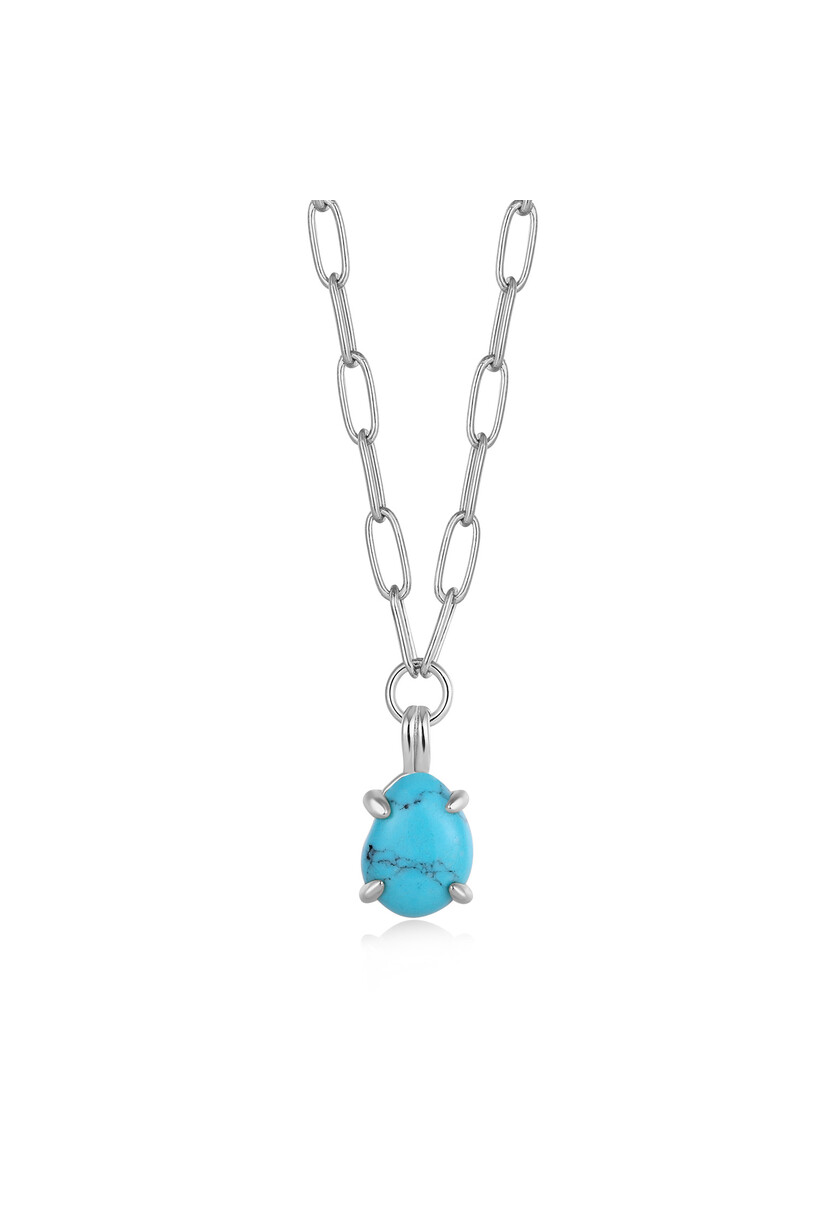 Turquoise Chunky Chain Drop Pendant Necklace