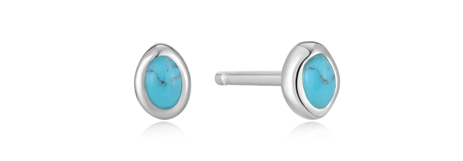 Turquoise Wave Studs - Zilver