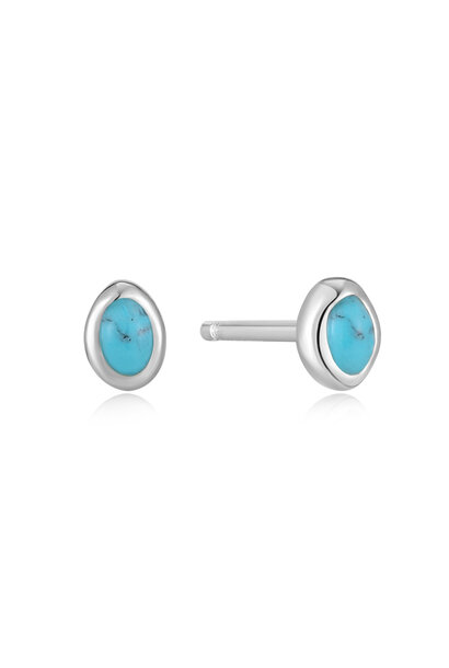 Turquoise Wave Stud Earrings