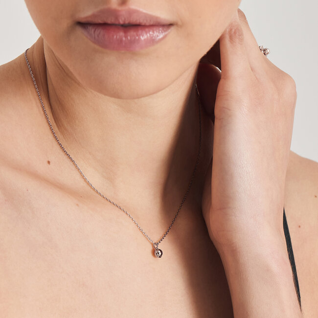 Zilveren anker ketting met hanger 4,5 cm
