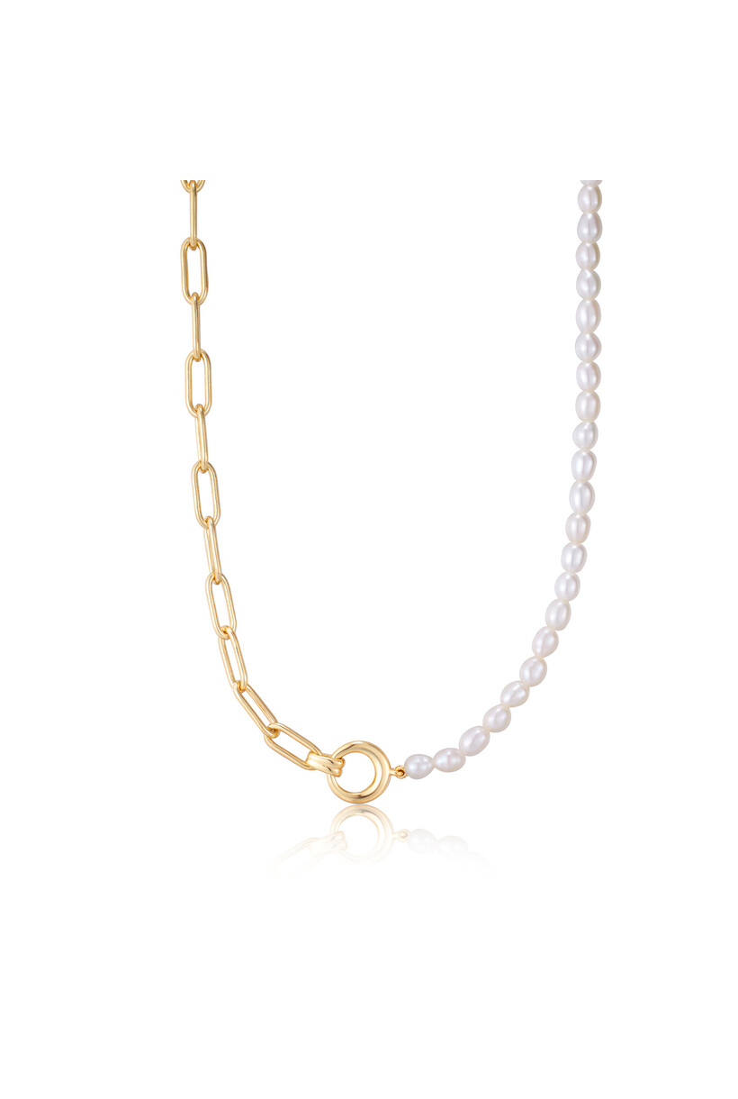 Pearl Chunky Link Chain Necklace