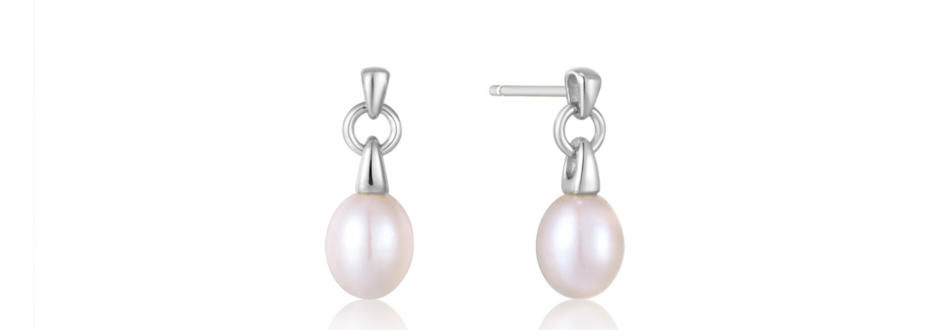 Pearl Drop Studs - Zilver