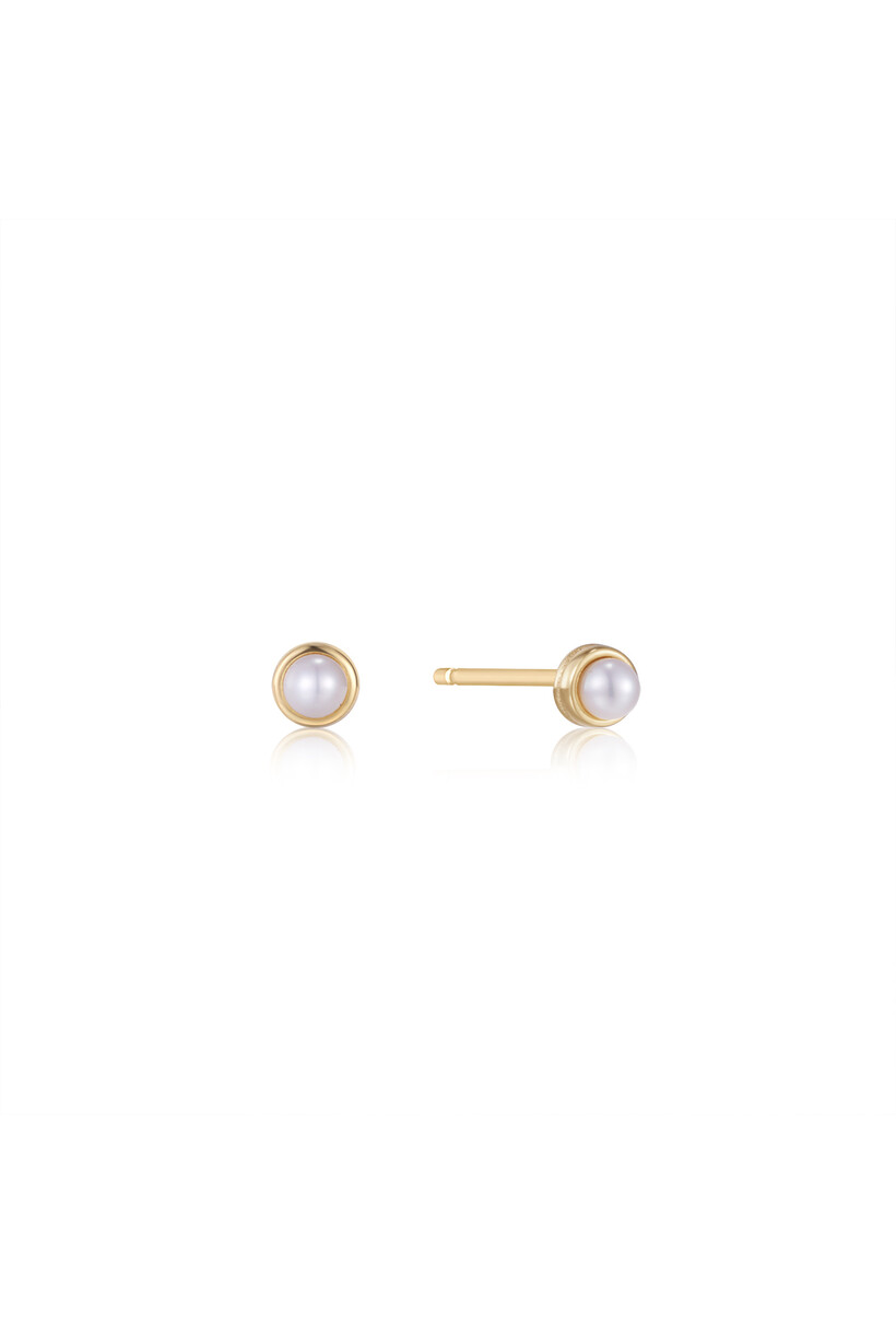 Pearl Cabochon Stud Earrings