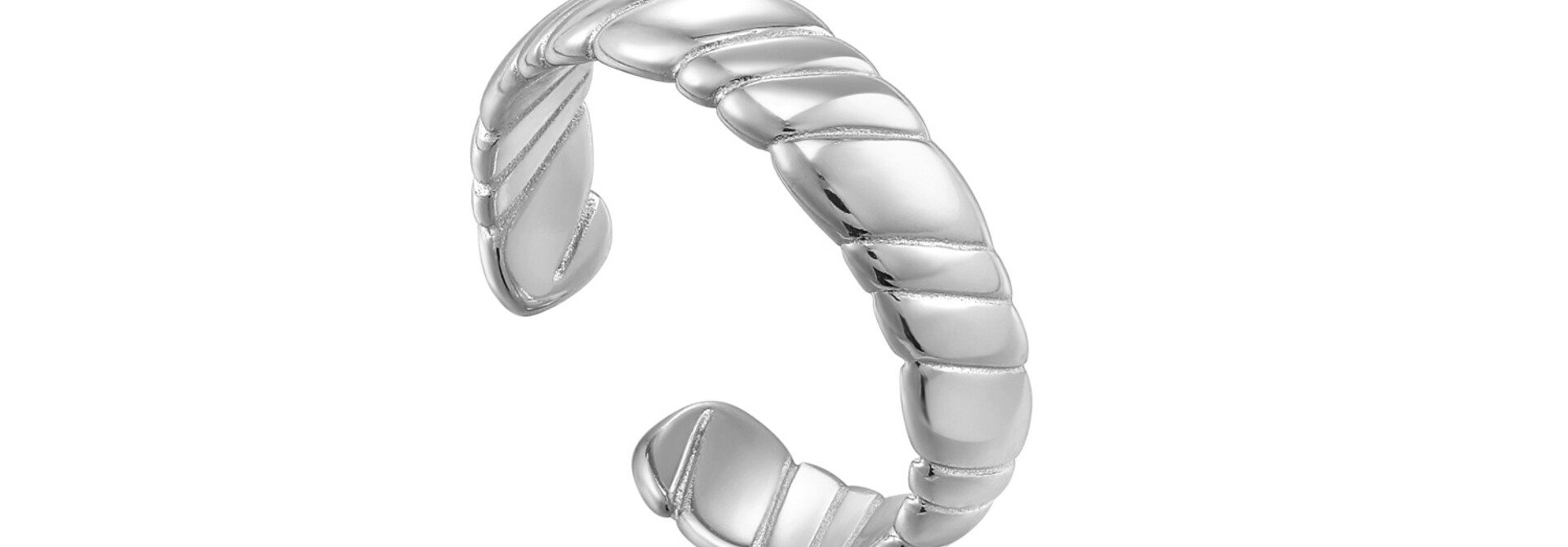 Smooth Twist Wide Band Ring - Zilver