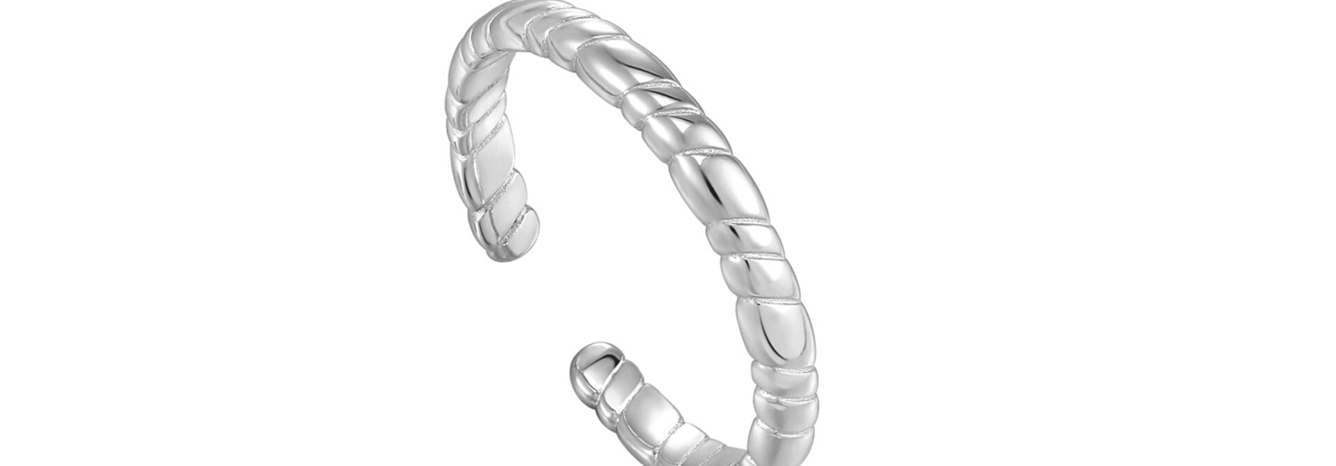 Smooth Twist Thin Band Ring - Zilver