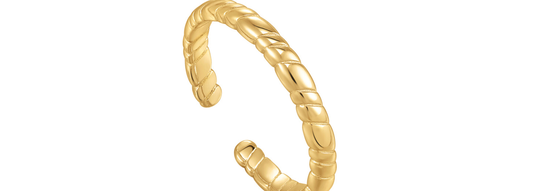 Smooth Twist Thin Band Ring - Gold plated
