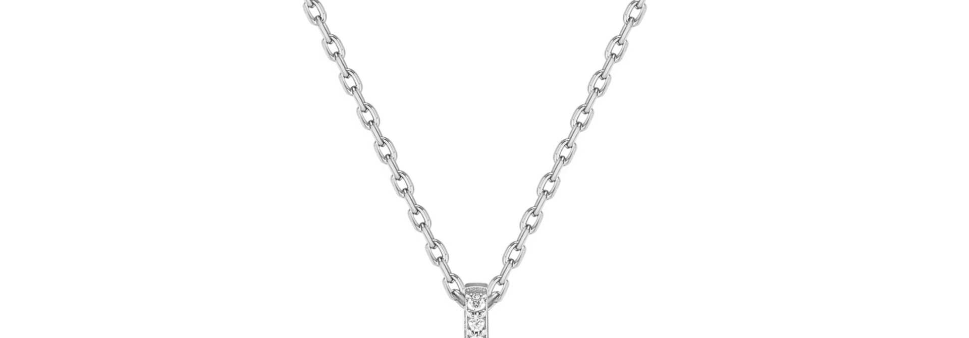Glam Tag Pendant Ketting - Zilver