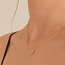 Goudvergulde interlock schakelketting met zirkonia steentjes 48 cm