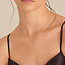 Goudvergulde interlock schakelketting met zirkonia steentjes 48 cm