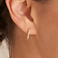 Goudvergulde oorring met zirkonia steentjes 14 mm