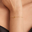 Goudvergulde interlock schakelarmband met zirkonia steentjes 18,5 cm