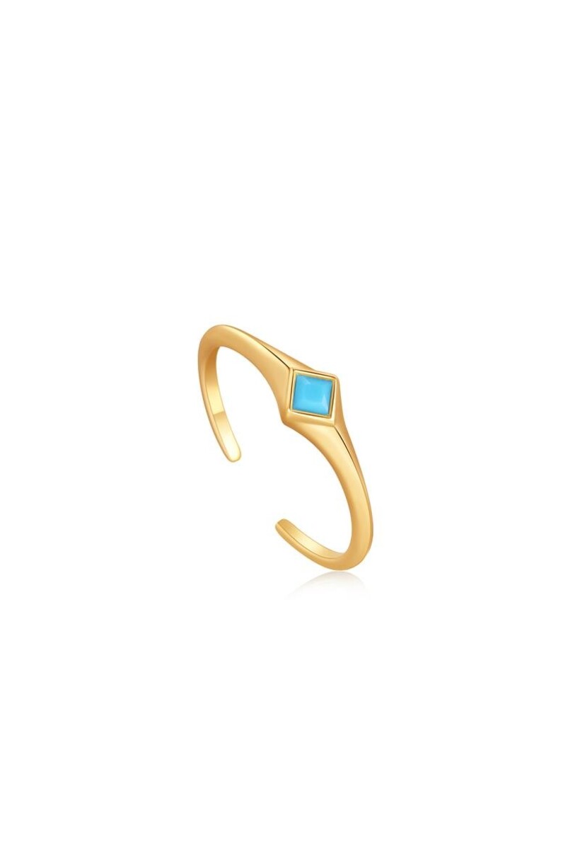 Turquoise Mini Signet Adjustable Ring