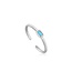 Zilveren minimalistische ring met een turkoois steentje one-size