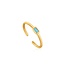 Goudvergulde minimalistische ring met een turkoois steentje one-size