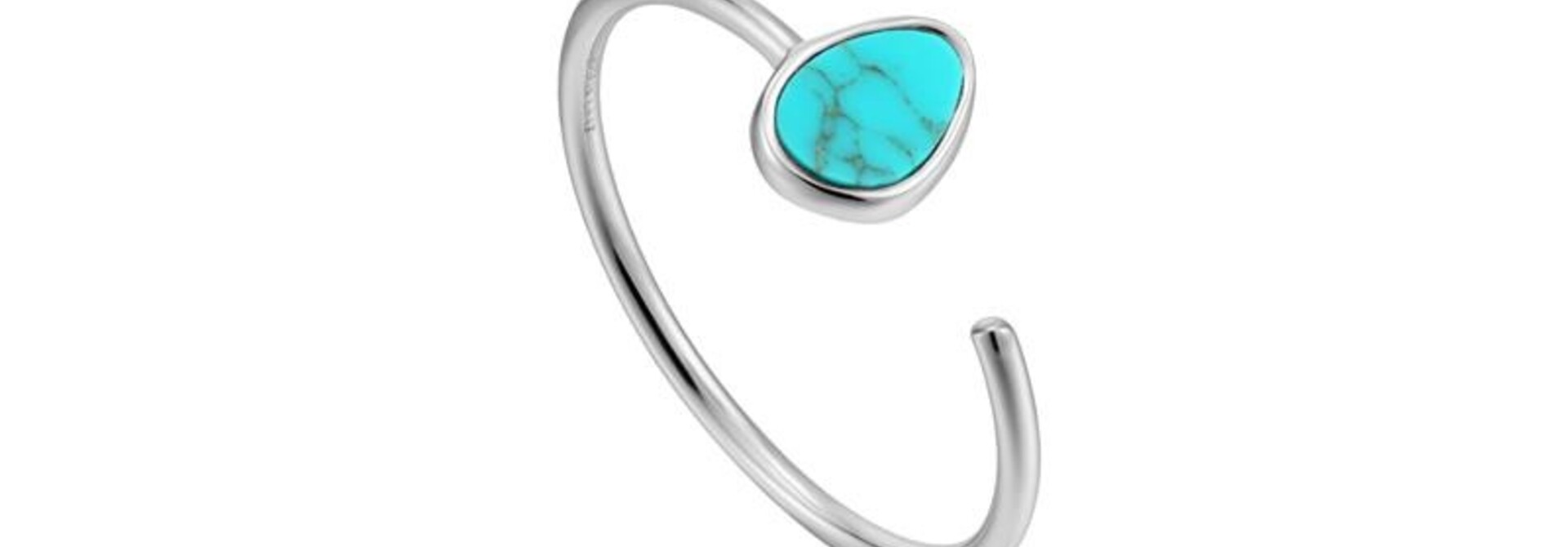 Tidal Turquoise  Verstelbare Ring - Zilver