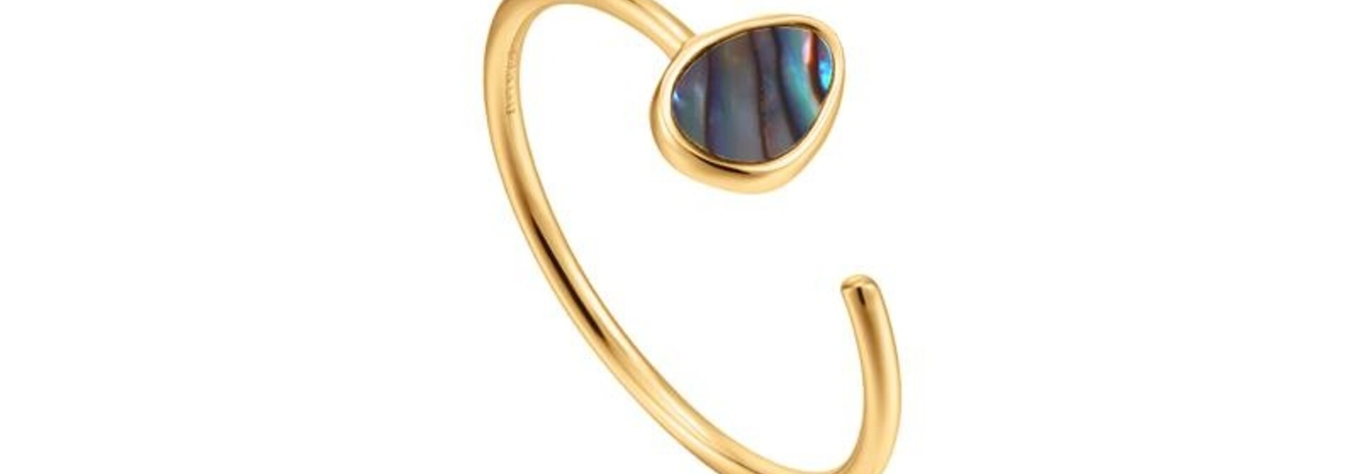 Tidal Abalone Verstelbare Ring   - Gold plated