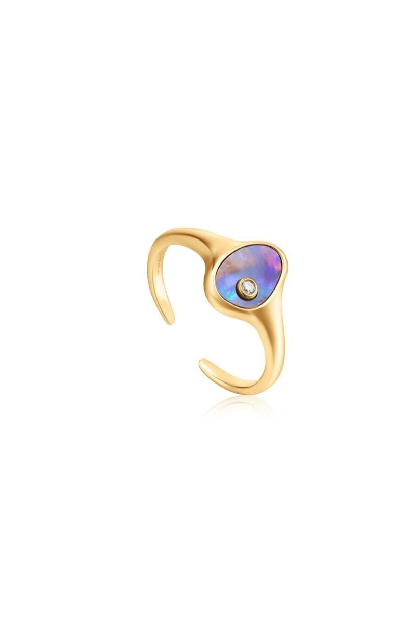 Tidal Abalone Adjustable Signet Ring