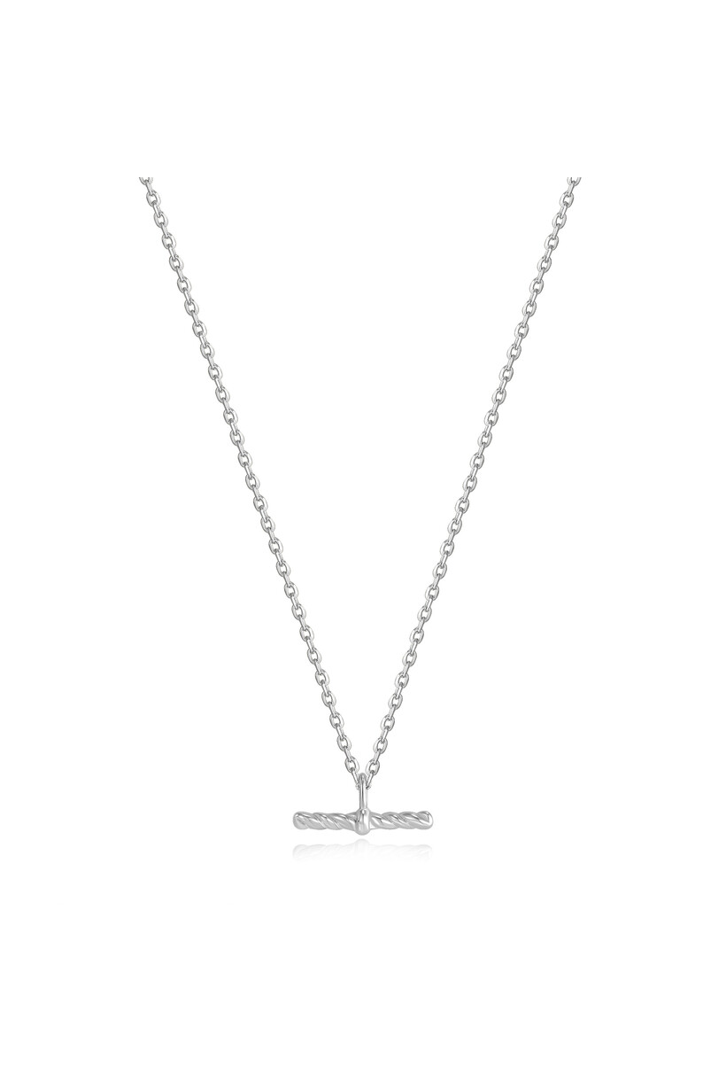 Touw ketting met hanger zilver 45 cm