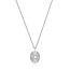 Zilveren anker ketting met hanger met zirkonia steentjes 50 cm