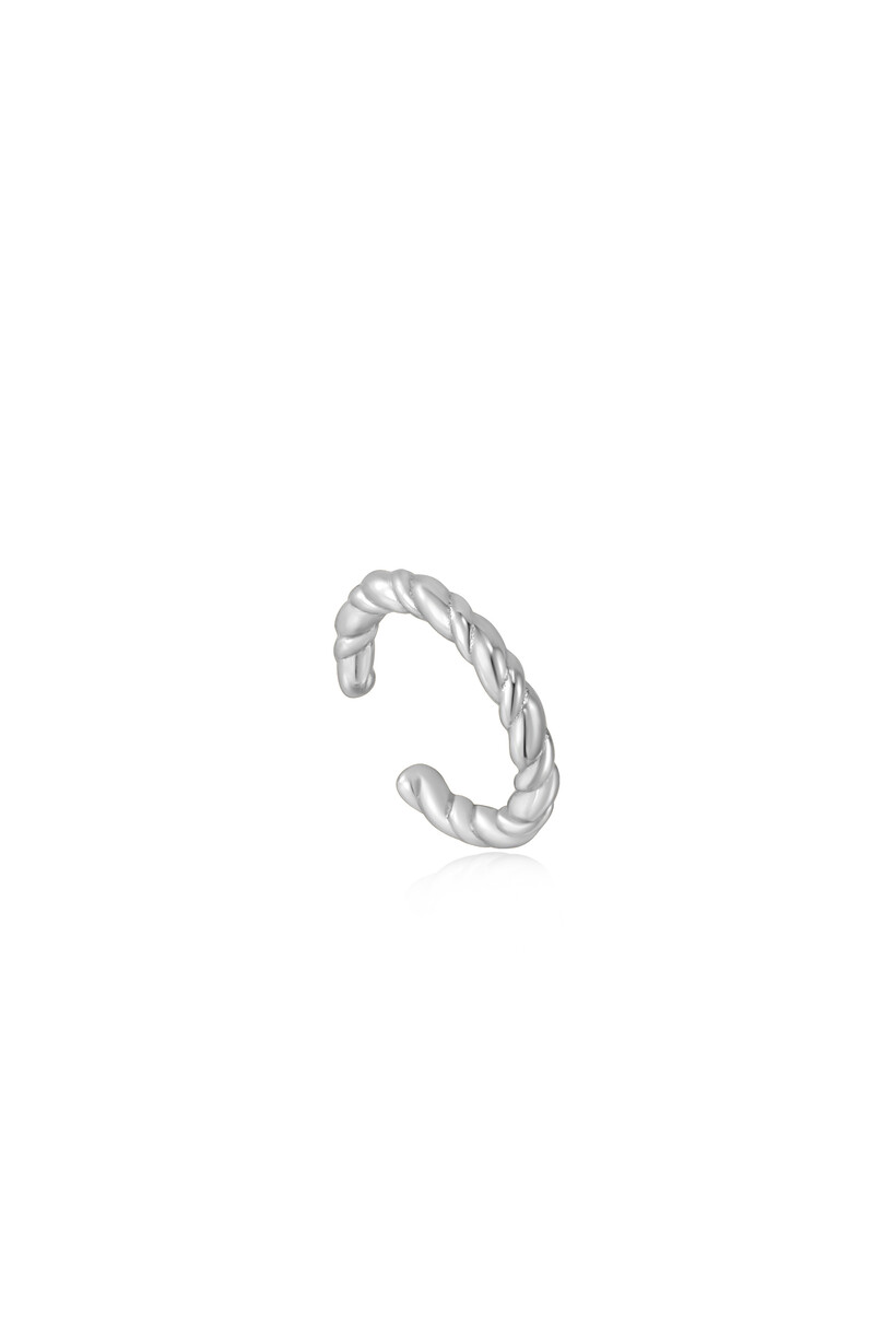 Silver Rope Ear Cuff