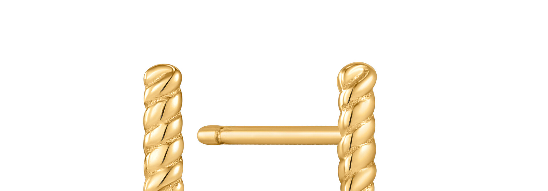 Rope Bar Studs - Gold plated