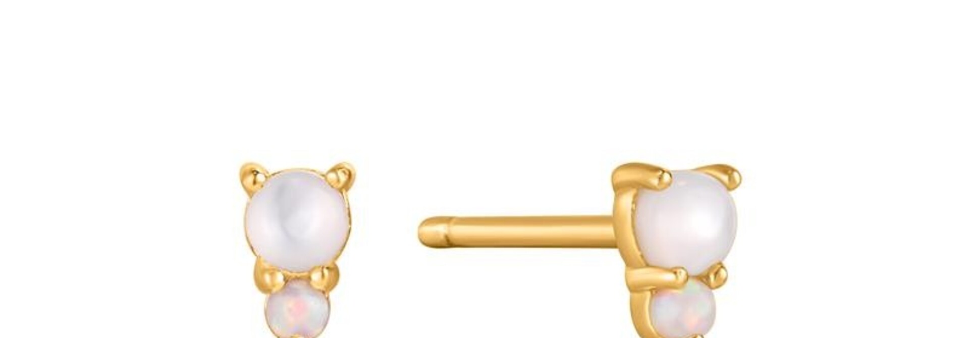 Mother of Pearl and Kyoto Opal Studs - Gold plated