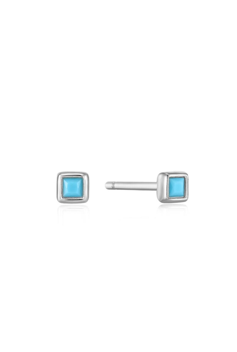 Turquoise Square Stud Oorbellen
