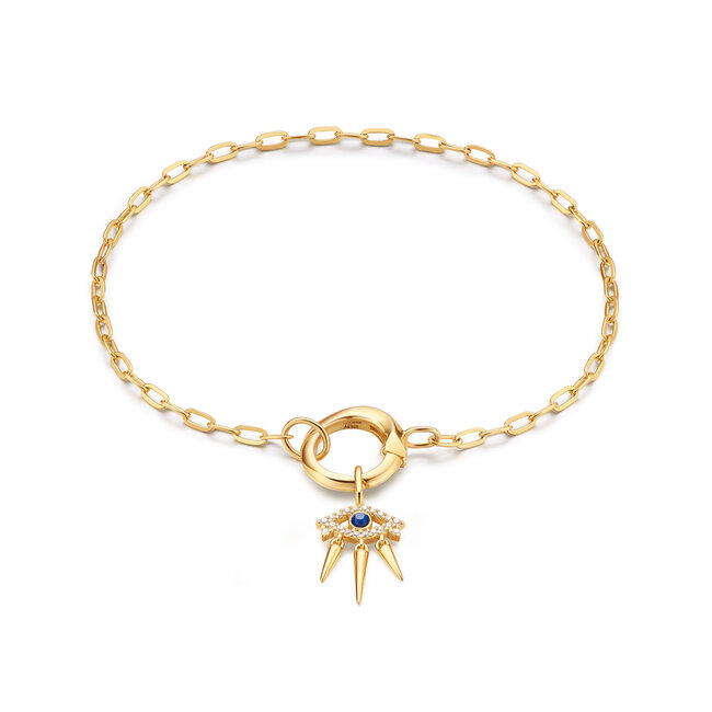 Goudvergulde anker schakelarmband 18,5 cm