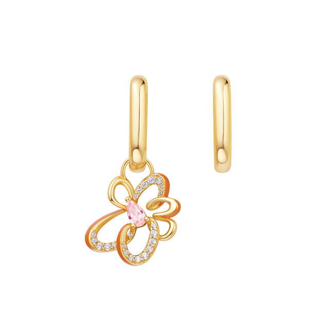 Goudvergulde oorring 14 mm