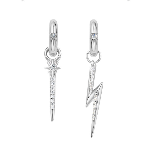 Zilveren bedel met zirkonia steentjes 1,8 cm