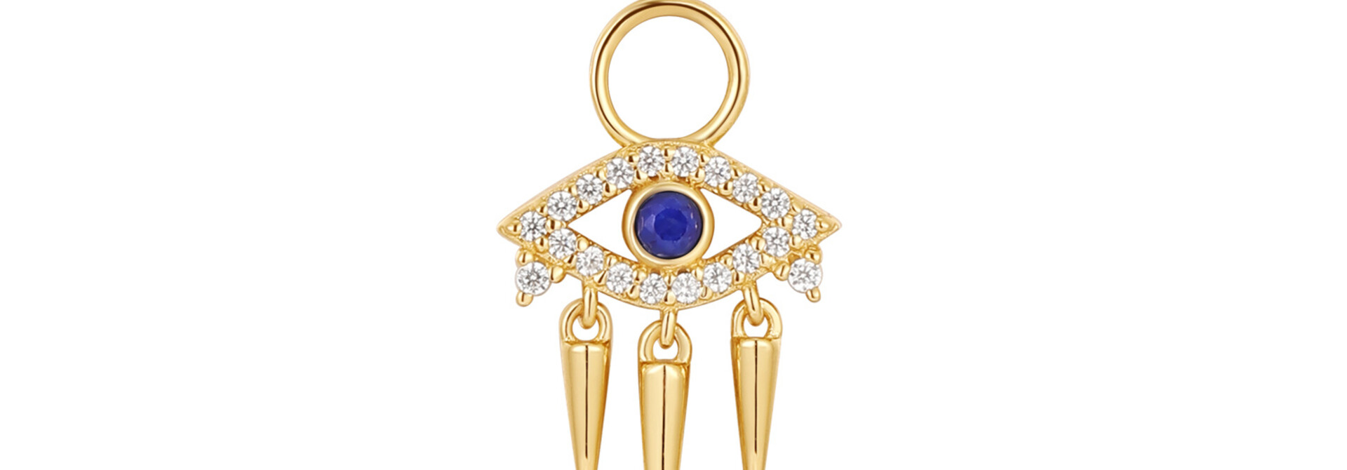Evil Eye Oorbedel  - Gold plated