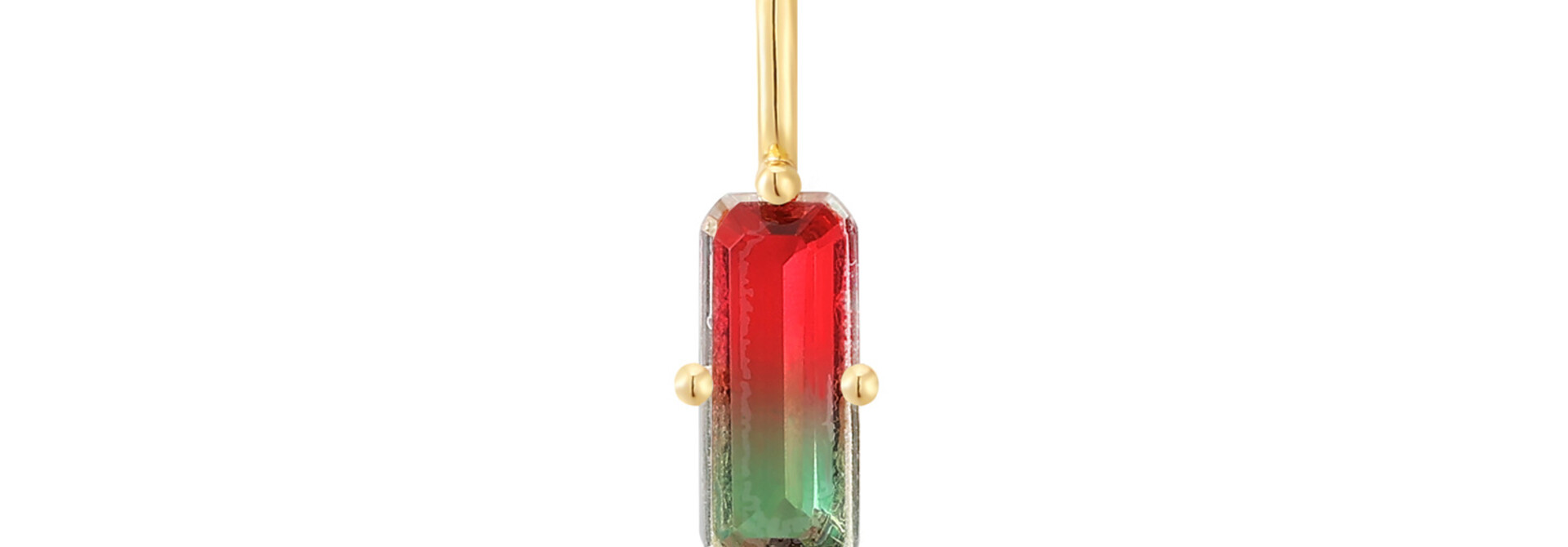 Faceted Red Bedel - Gold plated