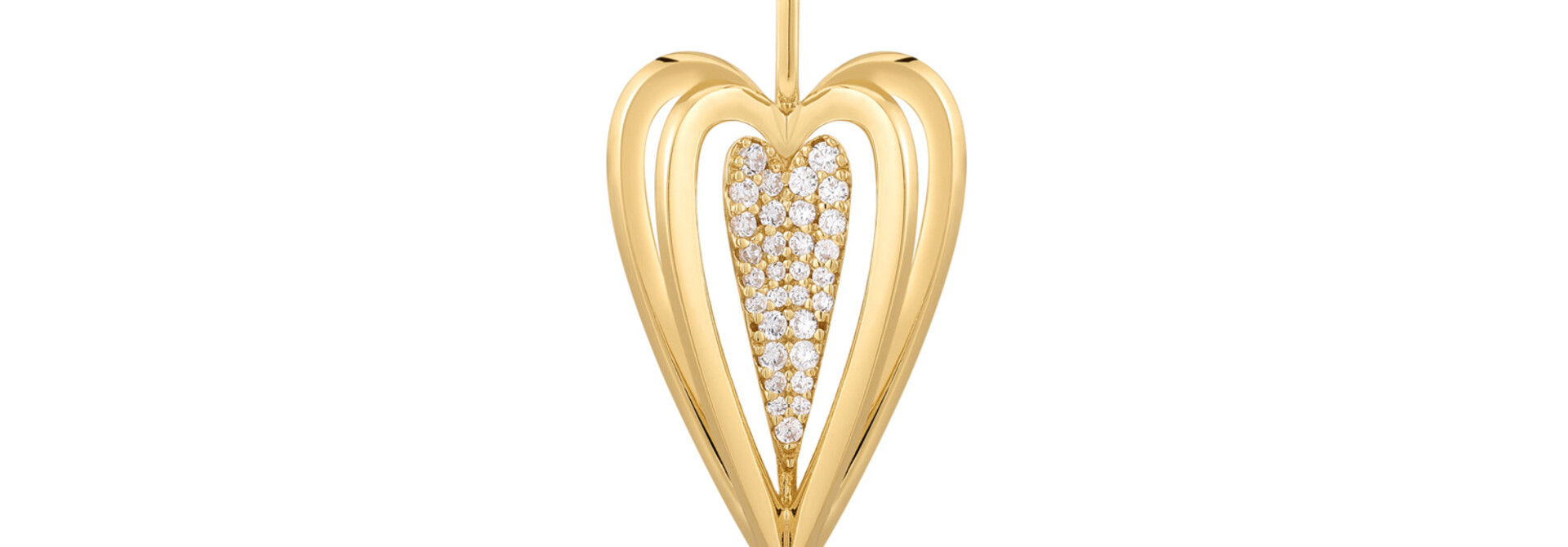 Sculpted Heart Bedel - Gold plated