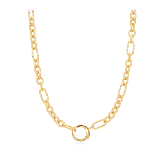 Gedraaide schakelketting goudverguld