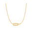 Goudvergulde interlock schakelketting met zirkonia steentjes 48 cm