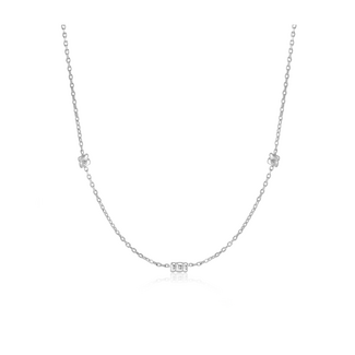 Gedraaide schakelketting zilver 45 cm
