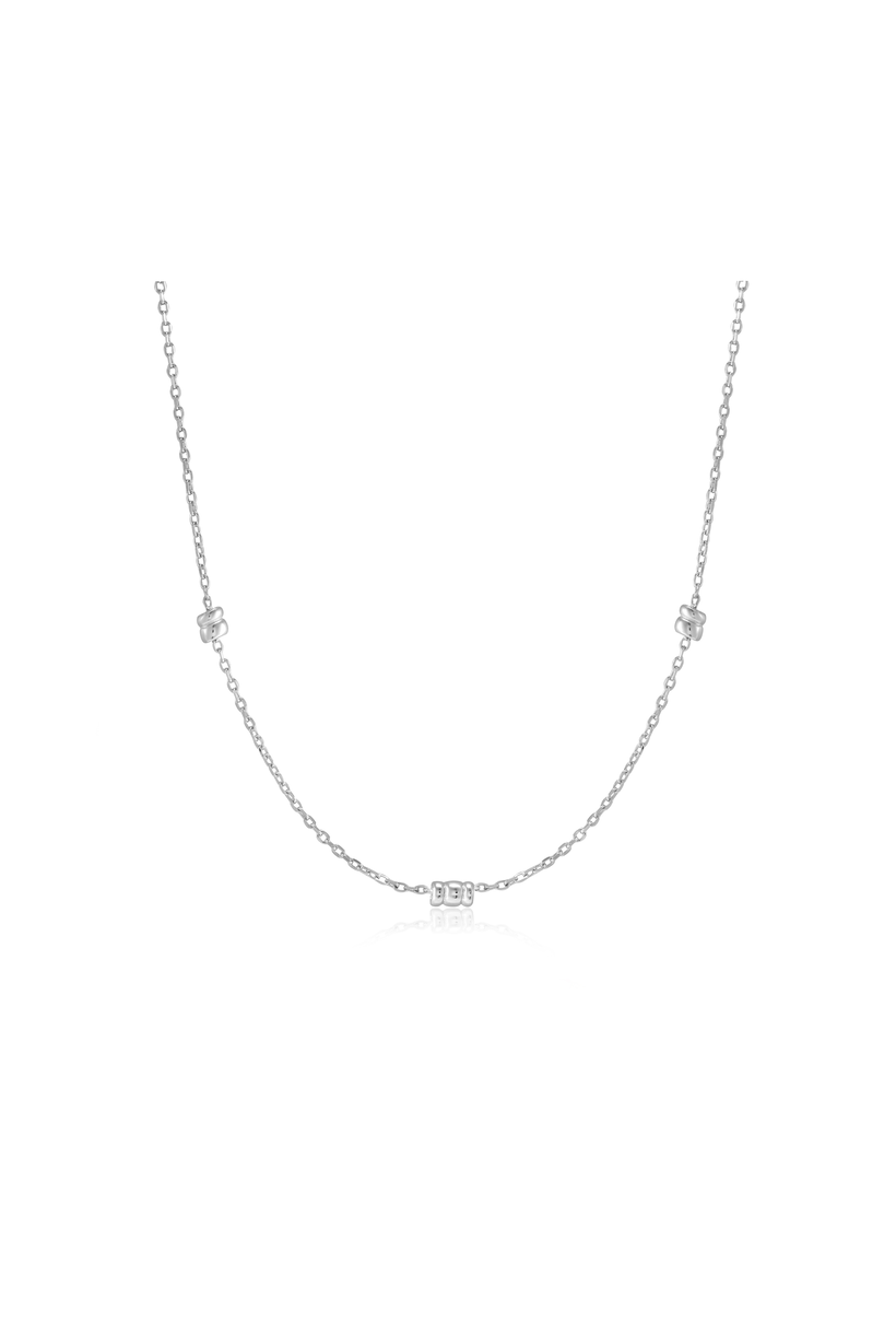 Gedraaide schakelketting zilver 45 cm