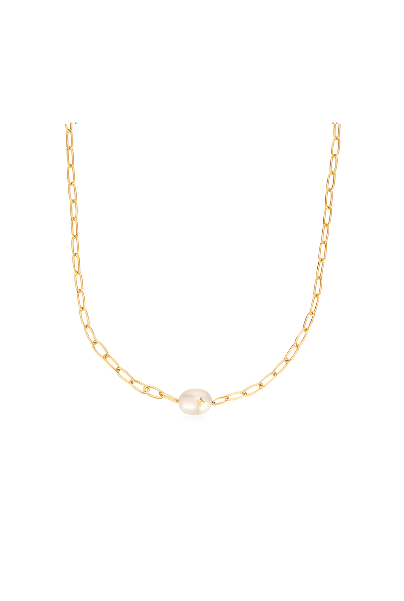 verstelbare schakelketting goudverguld 45 cm
