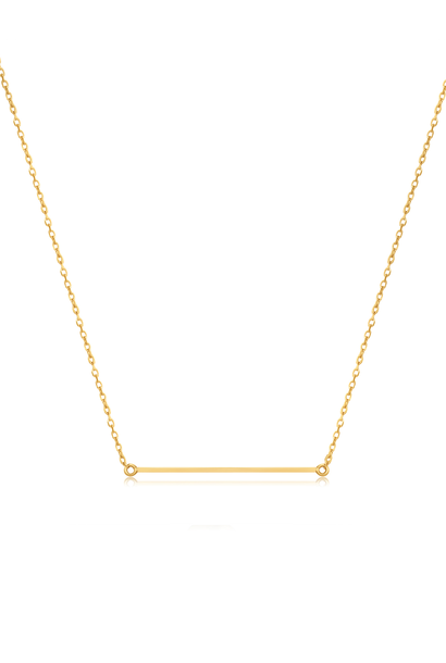 14kt Gold  Solid Bar Necklace