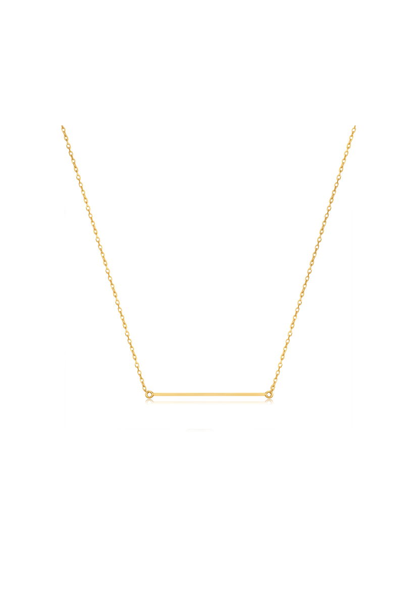 14kt Gold  Solid Bar Necklace