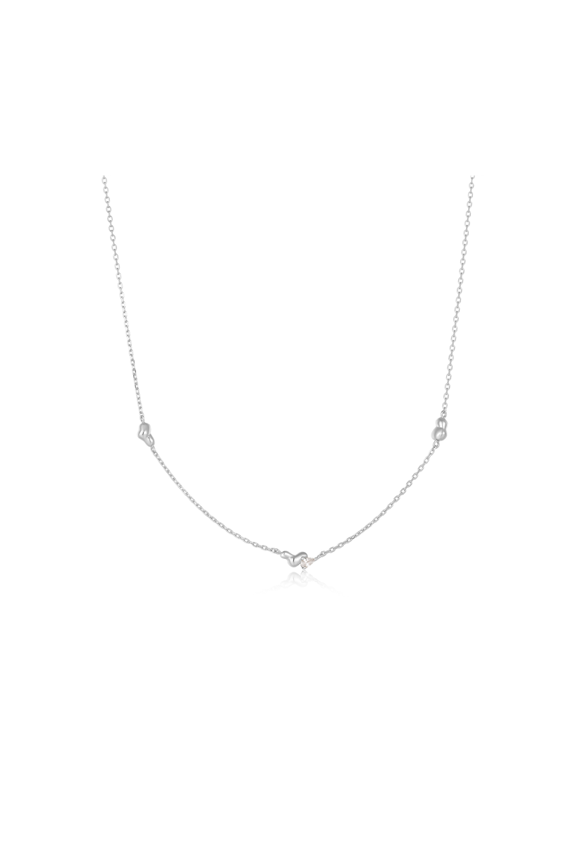 Gedraaide schakelketting zilver 43 cm