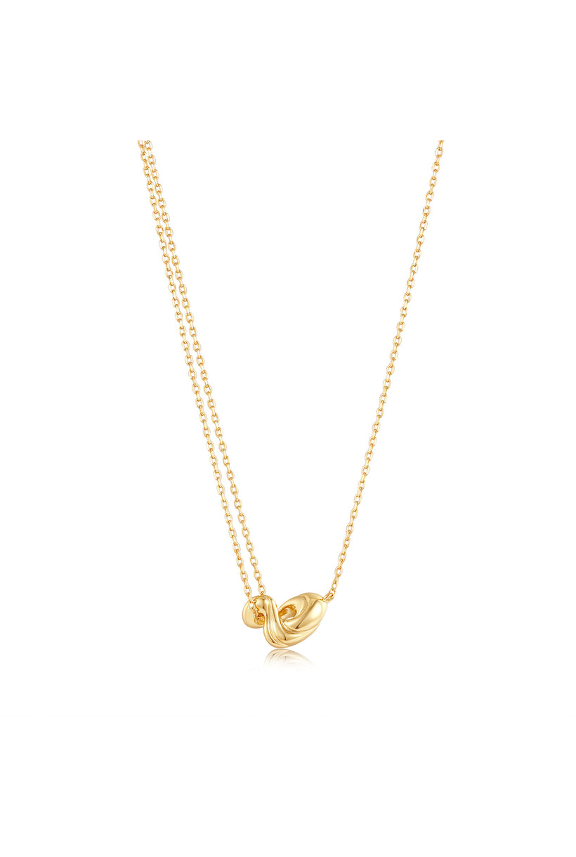 Gedraaide ketting met hanger goudverguld 45 cm