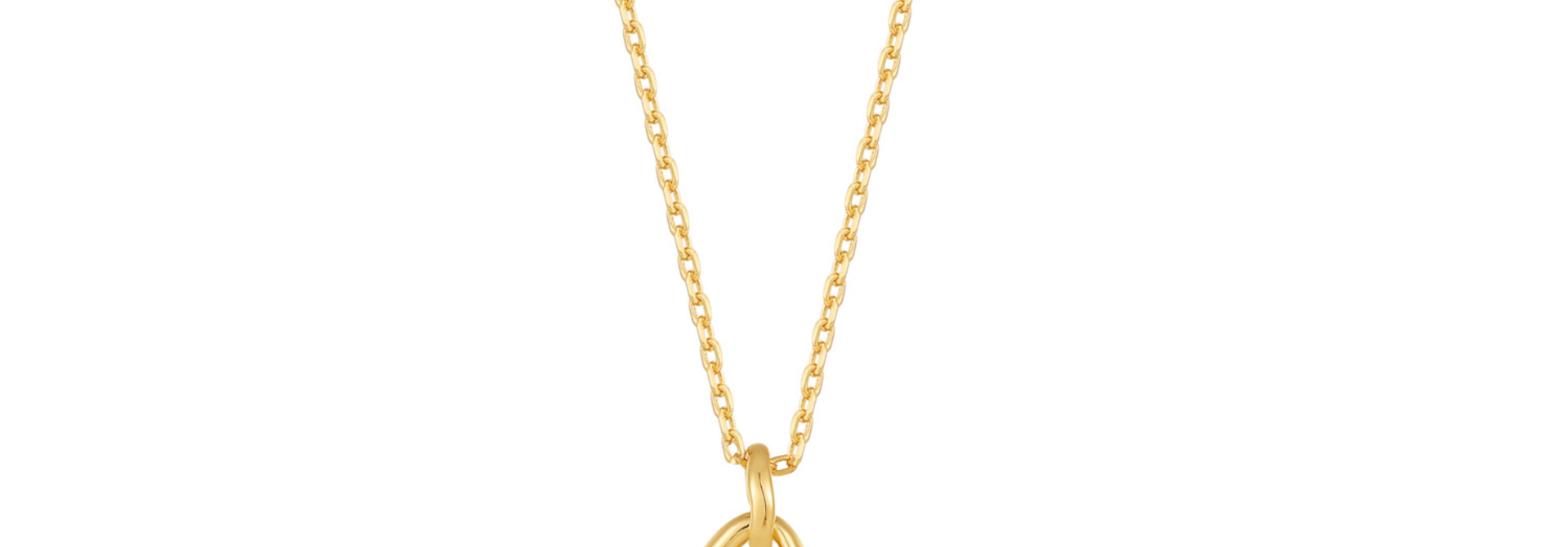 Gold Twisted Wave Drop Pendant Ketting - Gold Plated
