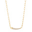 Goudvergulde anker schakelketting met zirkonia steentjes 45 cm