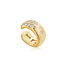 Goudvergulde ear cuff met zirkonia steentjes 9 mm
