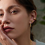 Goudvergulde ear cuff met zirkonia steentjes 9 mm
