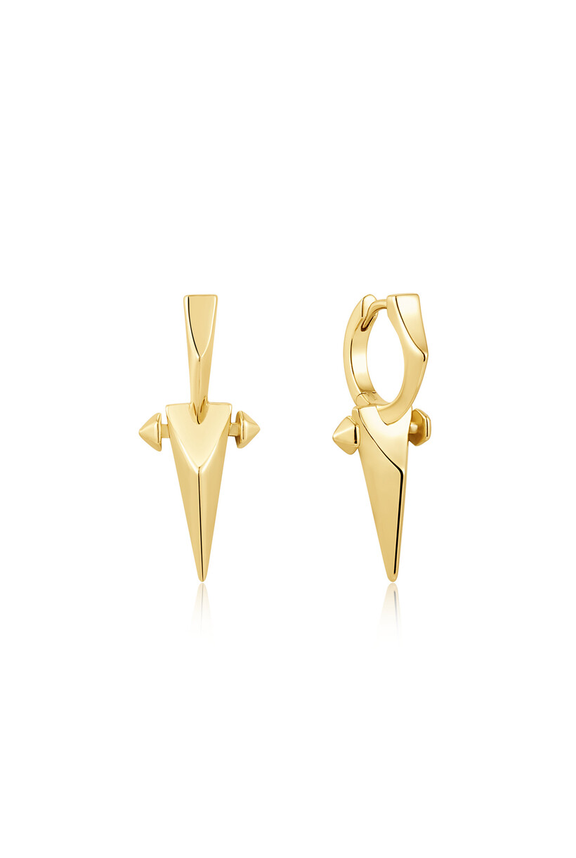 Gold Point Huggie Hoop Earrings