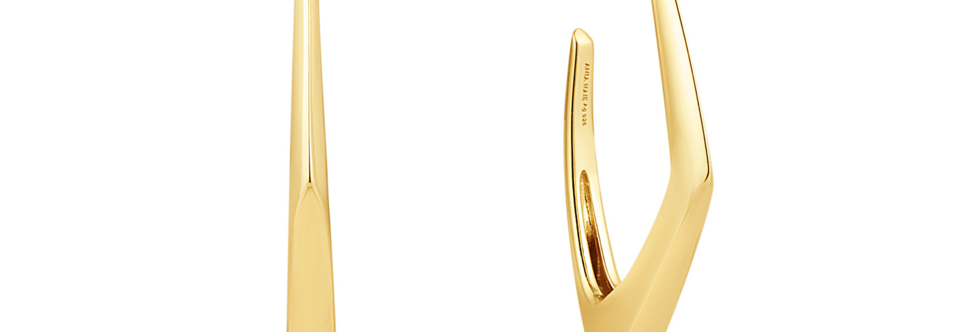 Gold Geometric Hoop Oorringen - Gold Plated